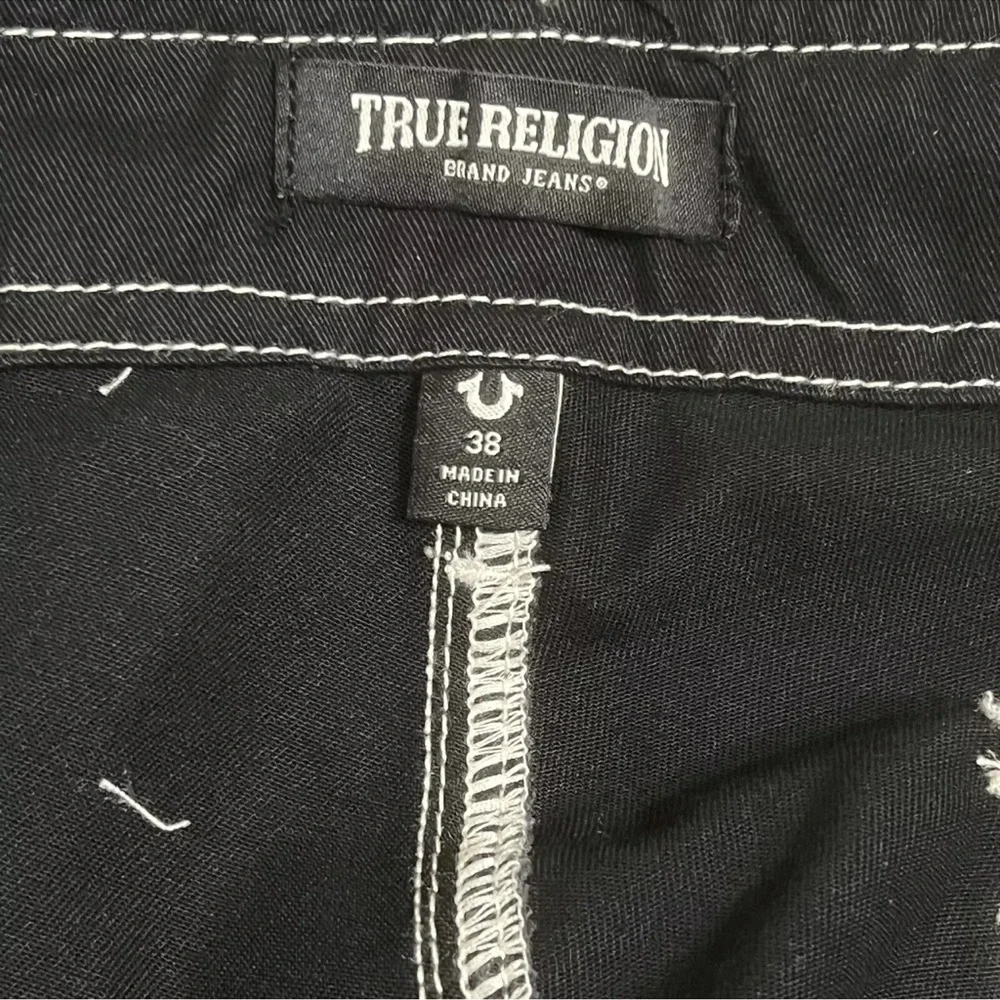 True Religion Cargo Pants Jet Black Big Stitch‎
